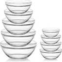 Sweejar Glass Mixing Bowls Set(set of 9),Nesting Bowls for Space Saving Storage,Great for Cooking,Baking,Prepping,Stackable Bowl Set