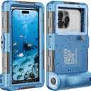 2026Underwater Snorkeling Diving Phone Case for iPhone 17/16/15/14/13/ Pro Max/XR/XS/X Galaxy S24/S23/S22.[50ft/15m] Professional Scuba Dive Waterproof Case Underwater Photo Video, Blue