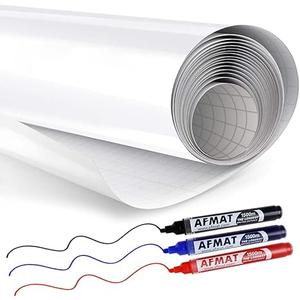 AFMAT WS01 White Board Sticker, Dry Eraser Paper for Wall, Upgrade PET-No Ghost, 1.45 x 11 ft, Stain-Proof Peel and Stick Film Self Adhesive Wall Paper Roll for Classroom/Office, 3 Dry Erase Marker AFMAT WS01 White Board Sticker, Dry Eraser Paper for Wall, Upgrade PET-No Ghost, 1.45 x 11 ft, Stain-Proof Peel and Stick Film Self Adhesive Wall Paper Roll for Classroom/Office, 3 Dry Erase Marker