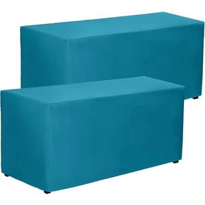 CXPSINC 2 Pack Fitted Table Clothes-96 x 30 Inch Rectangle Tablecloths for 8 Foot Tables, Washable Polyester 4FT Table Cover for Parties, Holiday Dinner, Wedding, Trade Show (Turquoise, 8FT | 2 Pack)