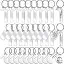 Gisafai 30 Pcs Engravable Stainless Steel Keychain Blanks Silver Metal Blank for Laser Engraving Crafts Gifts