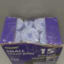 15 Gallon Trash Compactor Bags with Drawstring - 120 Count Heavy Duty 1.7 Mil Garbage Bags 56 Liter Tall Kitchen Bin Liners Unscented White for Home Yard Lawn