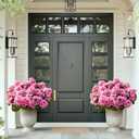 Waipfaru 12 Pcs Artificial Fake Flowers for Outdoors, Silk Geraniums Pink Flower, UV Resistant Outdoor Faux Plants for Garden Porch Planter Patio Balcony Yard Indoor Home Decoration(12, Pink)
