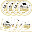 40Pcs Graduation Plates and Napkins Party Supplies, Disposable Class of 2026 White Gold Paper Plates Napkins Tableware Set for Congrats Grad Party Decorations