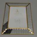 Malden International Designs 5x7 Gold Metal and Ribbed Glass Tabletop Picture Frame