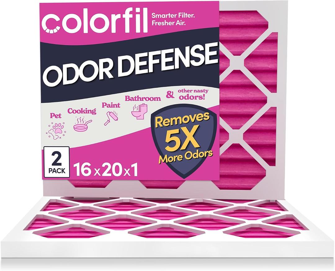 16x20x1 Air Filter (1-Pack) | Made in the USA | Color Changing | Remove Cat and Dog Odor | MERV 8 for Pet Hair Dander and Dust 