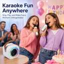 Mini Karaoke Machine for Kids with 2 Wireless Mics,TOP Singing Toys Birthday Gifts Ideas for Girls Ages 3,4,5,6,7,8,9,10,11,12+ Years Old,Great Gift Ages Girls,Boys Trend Party