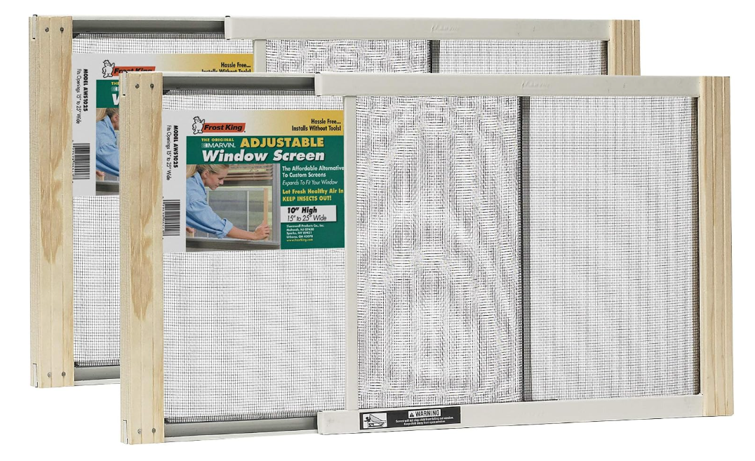 Frost King 2AWS1025 WB Marvin Adjustable Window Screen, 10in High x Fits 15-25in Wide (2 Pack)