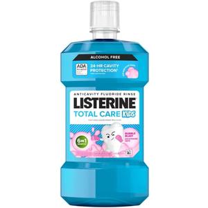 Listerine Total Care Kids Mouthwash, ADA Accepted, Alcohol Free Anticavity Sodium Fluoride Mouthwash, Oral Rinse for Cavity Protection, Bubblegum Flavor, 16.9 Fl. Oz, Pack of 1