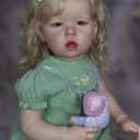 Angelbaby Big Reborn Toddler Dolls Girl Look Real 30 inch Reaistic Silicone Baby Weighted Doll Lifelike Handmade Reborn Baby with Blond Hair Real Looking Newborn Doll for Girls Boys Toys
