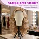 Wig Stand - Wig Stand with Head Canvas Wig Head Mannequin Head for Heavy Wigs, Wig Head Stand Manikin Head Wig Head for Wigs Making Display Styling(Wig not included), Wig Stand Tripod Height Adjustable