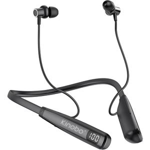 Kinobo Neckband Bluetooth Headphones, 6.0 Bluetooth 100 Hours Playtime，IPX7 Sports Waterproof Earbuds with Microphone Noise Cancelling with HiFi Speakers Multiple Switchable Sound Modes