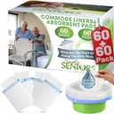 Commode Liners with Absorbent Pads - 60 Bedside Commode Liners & Pads - Portable Toilet Bags for Porta Potty & Camping - No More Days Washing The Bucket of The Commode Chair for Toilet with Arms