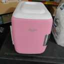 Cooluli Mini Fridge for Bedroom - Car, Office Desk & Dorm Room - Portable 4L/6 Can Electric Plug In Cooler & Warmer for Food, Drinks, Skincare Beauty & Makeup - 12v AC/DC & Exclusive USB Option, Pink
