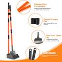 Pooper Scooper, Long Handle Dog Pooper Scooper for Medium Small Dogs Heavy Duty, Pet Supplies Stainless Metal Tray and Rake Set, Use on Grass, Dirt or Gravel