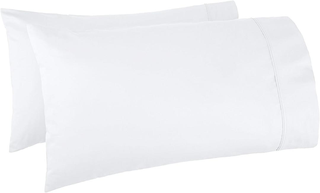 800 Thread Count 100% Egyptian Cotton Pillow Cases, White King Pillowcase Set of 2, Long-Staple Combed Pure Natural 100% Cotton Pillows for Sleeping, Soft & Silky Sateen Weave Bed Pillow Cover