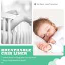 Breathable Crib Mesh Liner, 11" H (28cm) Essential 3mm Mesh, Protects Baby Legs and Arms, Grey