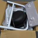 Adjustable Medical Bedside Commode Chair with Padded Backrest, Drop Arm Support, Height Adjustable White