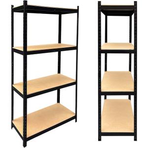 64" Storage Shelves, Heavy Duty Steel Frame 4-Tier Garage Shelf, Metal Multi-Use Storage Shelving Unit, Bolt-Free Assembly Adjustable Shelves for Home/Office/Dormitory/Garage, 64" x 31" x 16"