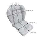 twoworld Baby High Chair Seat Cushion Liner Mat Pad Cover Resistant and High Chair Straps (5 Point Harness) 1 Suit (Fashion Gray)