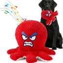 Interactive Jumping Octopus Dog Toy with Recording & Music Modes, Rechargeable Moving Squeaky Toy for Small, Medium & Large Dogs, Bouncing Pet Chew Toy to Relieve Stress & Burn Energy