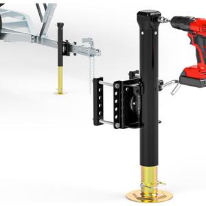 Bolt-on Trailer Jack (Electric Drill Adjust), Adjustable 7.5”-37.6” Drop Leg, Universal Heavy-Duty RV Tongue Jack with 5000lbs Capacity(Not for Lifting), Bolt on Trailer Jack for Utility Yacht Boat