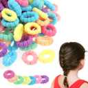 200PCS Baby Hair Bands, 2cm/0.8inch Baby Hair Ties, Seamless Ponytail Holder, Elastic Hair-Ties for Toddler Girls, Tiny Rubber Band for Kids, Multicolor Mini Hairbands for Girls (Candy Color)