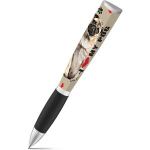 4 x ANINKABOVE I Love My Dog 3-Sided Ballpoint Pen - Cute Pug Gift for Dog Moms & Dads, Unique Fun Writing Instrument for Office or School Supplies