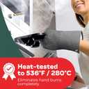 Silicone Oven Mitts - Gray Set of 2-12.5" - Heat Resistant to 536 F / 280 C Kitchen Gloves - Professional Grade Protection Hot Cooking Baking