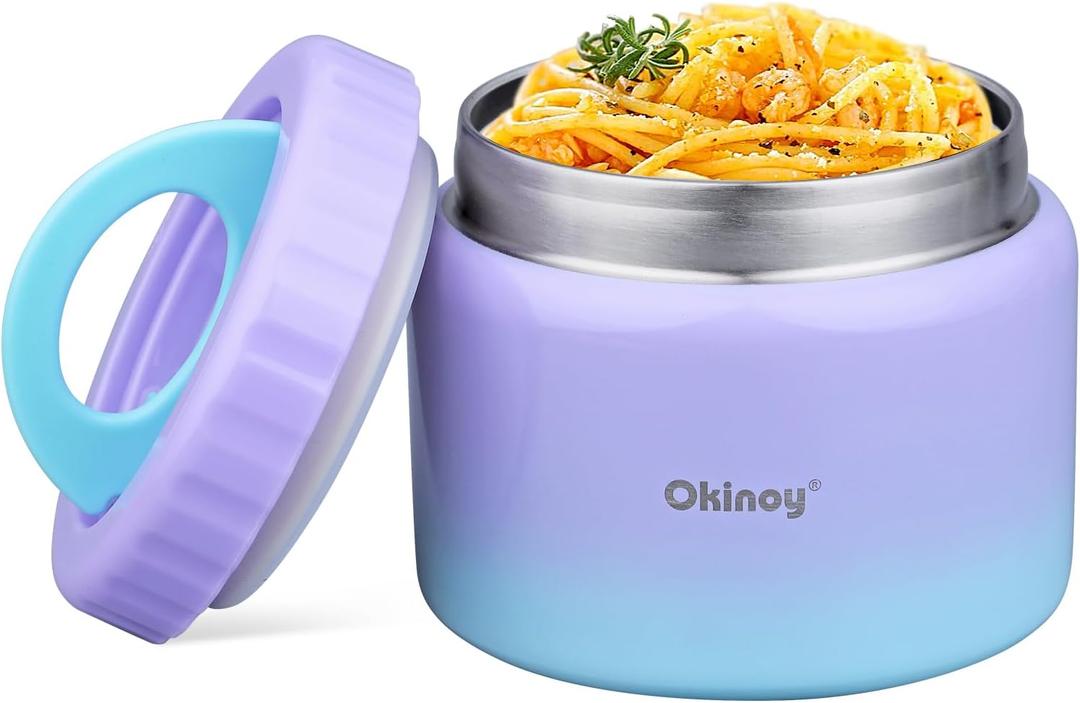 Insulated Thermo Food Jar for Kids - 12 Oz Capacity, Suitable for Hot & Cold Foods, Leak-Proof Vacuum Stainless Steel Design with Wide Mouth for Lunches, Soups and Travel