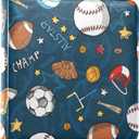 Fisyme Soccer Basketball Baseball Sports Photo Album Self Adhesive DIY Scrapbook Album for 2x3 4x6 5x7 6x8 Picture 20 Pages Memory Book for Family Wedding