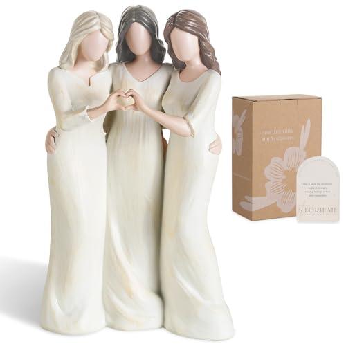 Storieme Friend Birthday Gifts for Women: Unique 3 Sisters Friendship Resin Figurines Statue - Sister Gift from Sisters - Special Christmas Friendship Day Present for Besties Female