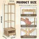 Stuffed Animal Storage Tower, Wooden Zoo Toy Organizer with Rolling Drawer | Solid pine wood. Lockable rolling drawer doubles as ride-on seat. Tall narrow fits small space for nursery playroom bedroom