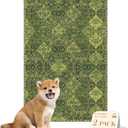 nunubaby Washable Pee Pads for Dogs, Stylish, Non-Slip and Leak-Proof Pee Pads. Reusable Potty Pads for Dogs for Crates and Floors.(Green/Multi, 24" x36" )