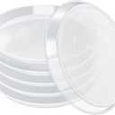 FUIJOL 6 Pack Clear Plant Saucer, Durable Plant Drip Trays Saucers for Pots, No Holes Water Catcher Trays for Indoor Outdoor Planter, Sturdy Base Plate (10", Clear)