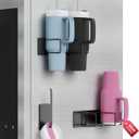 Magnetic Stanley Cup Holder for Refrigerator, Water Bottle Organizer for Stanley 40 oz with Tumbler Lid Organizer, Kitchen Pantry Organizers and Storage for Stanley Cup Accessories (BLACK)