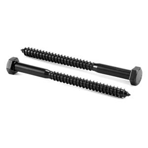 5/16" x 4" Hex Head Lag Screws Bolts 10Pcs 304 Stainless Steel 18-8, Partial Thread, Hexagon Head Wood Screws by Black Oxide by SG TZH