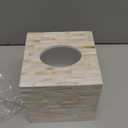 PEMAR Handcrafted Wooden Tissue Box Cover for Small Cube Tissue Boxes Only (Max Inner Size 4.7)  Mother of Pearl Inlay Decorative Tissue Holder for Bathroom, Living Room & Office (Milano) (Milano (Standard 5.5"))