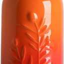 Sweejar Large Olive Oil Dispenser Bottle with Spout, 24 Oz Ceramic Oil Dispenser for Kitchen, Relief Opaque Cruet, Container for Cooking, EVOO, Vinegar, Pack of 1 (GradientOrange)