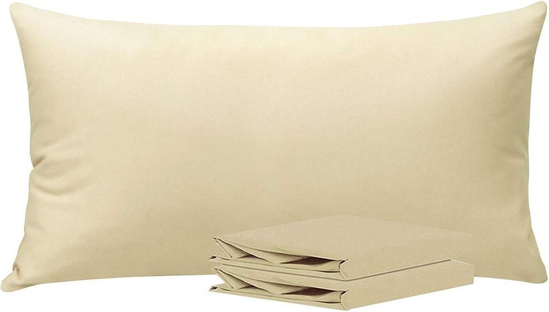 NTBAY King Pillowcase Set - 2 Pack Brushed Microfiber 20x36 Pillowcases - Soft, Wrinkle-Free, Fade-Resistant, Stain-Resistant, Light Taupe Pillowcases with Envelope Closure - 20x36 Inches, Light Taupe