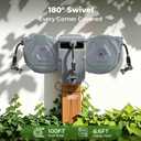 Retractable Garden Hose Reel, 5/8" x 100+6.6 FT Wall Mounted Water Hose Reel, Heavy Duty Automatic Hose Reel with 9 Pattern Nozzle, 11S Upgraded Slow Rewind & 180 Swivel for Outside Use