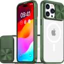 Compatible with iPhone 16 Pro Case 2024,[Compatible with MagSafe] [14 FT Drop Protection] Transparent Case with Camera Cover Slim Shockproof Bumper for iPhone 16 Pro 6.3inch(Green)
