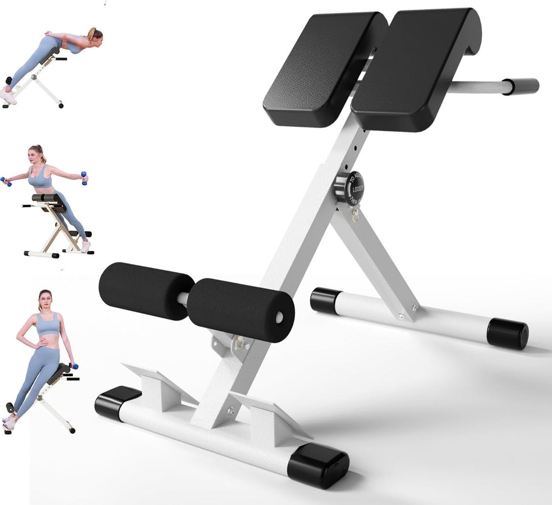 Adjustable Roman Chair with 330 lb Capacity, Foldable Incline Hyperextension Bench, Multi-Function Home Gym Back Extension Machine for Glutes, Hamstrings & Lower Back Strength Training