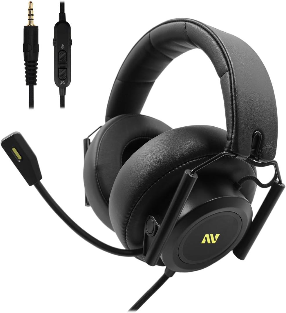 M21 Wired Gaming Headset with Microphone-Soft Memory Foam Cushion-Portable Foldable Headphones-for PC, PS4, PS5, Switch, Xbox One, Xbox Series X|S, Mobile-3.5mm Audio Jack