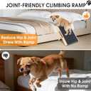 In hand Mini Foldable Pet Ramp, Joint Stress Relieving Dog Ramp for Couches & Beds, Non-Slip Low-Angle Ramp for Small Dogs, Portable Assist Stairs with Carrying Handle