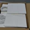 BAG BOX 100 Pack 5.9x3.1x8.25 Inch White Gift Bags with Handles,Bulk Kraft Paper Bags for Shopping, Retail, Merchandise, Wedding, Party Favors, Paper Grocery Sacks
