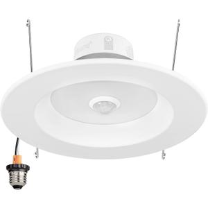Maxxima 5 in. & 6 in. Retrofit LED PIR Motion Sensor Downlight - 1300 Lumens, 14 Watts, 5 CCT 2700K/3000K/3500K/4000K/5000K, Energy Efficient Indoor Ceiling Lighting Fixture
