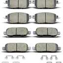D905 D969 8pcs Ceramic Front Rear Brake Pads Sets With Clips Fit For 2005-2006 Nissan Altima,For 2004-2008 Maxima,For 2003-2007,2009-2012 Murano,For 2003-2005 Infiniti FX35/FX45