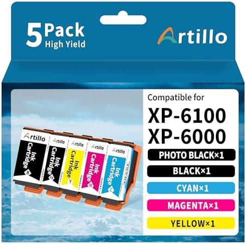 Remanufactured Replacement for Epson 302XL T302XL Ink Cartridges Multipack | Compatible for 302xl epson ink cartridge Expression Premium XP-6100 XP6100 XP6000 XP-6000 Printer (PBK/BK/C/M/Y, 5 Pack)