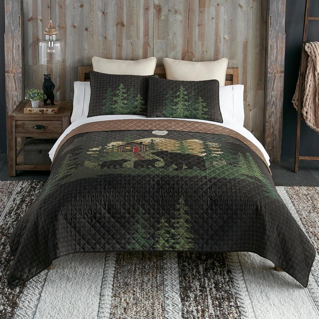 Donna Sharp King Polyester Bedding Set - 3 Piece - Foothills King Quilt Set with King Quilt and Two Pillow Shams - Machine Washable - Perfect for Rustic Dcor